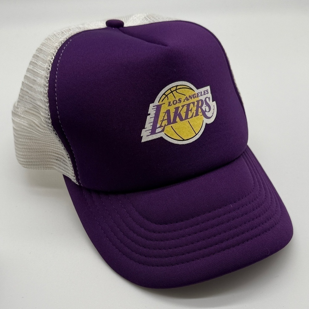 Vintage Los Angeles Lakers Purple & White Trucker Hat Adjustable